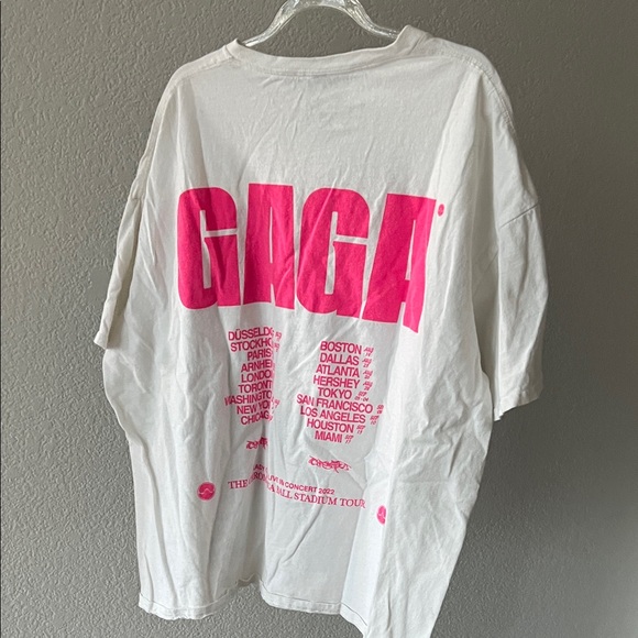 Other - Lady Gaga Concert White T-Shirt with Pink Graphic